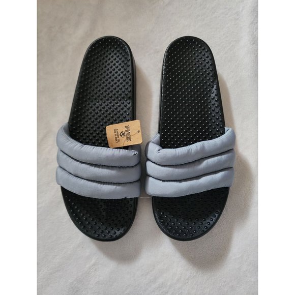 Victoria's Secret PINK Women's Gray/Black Puffer Slide Size Large (9/10) NEW - Picture 4 of 10